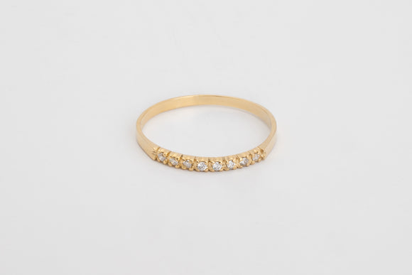 Cannes is a fine pavé ring made with 18k yellow gold and natural diamonds.  With this timeless natural diamond pavé arc ring, add that sparkle to your everyday life. And with heirloom quality, this ring was made to build long lasting memories. Looks beautiful both on it's own or layered with your other favourite gold rings.